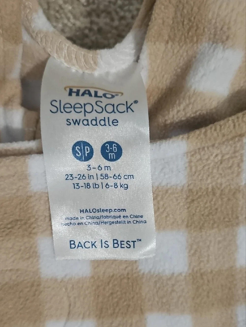 Halo Baby Sleep Sacks — Cream & Tan Plaid Soft Wearable Blankets (2-Pack)